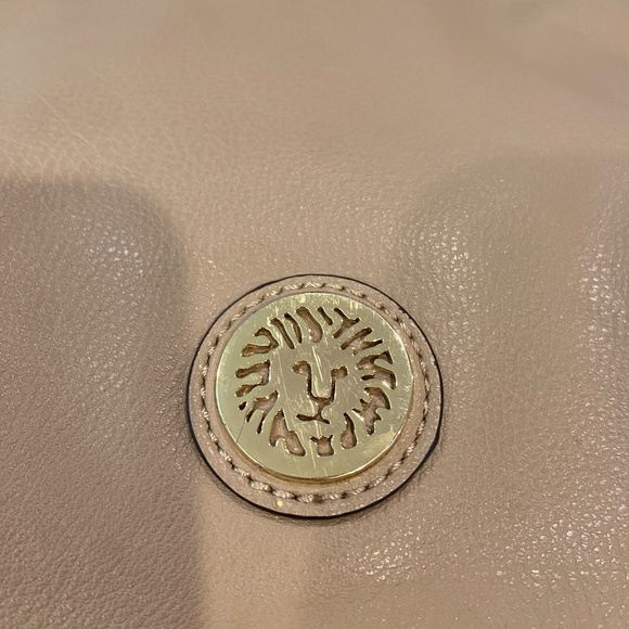 Anne Klein Light Taupe Faux Leather Shoulder Bag with Gold-Toned Hardware - Picture 2 of 13